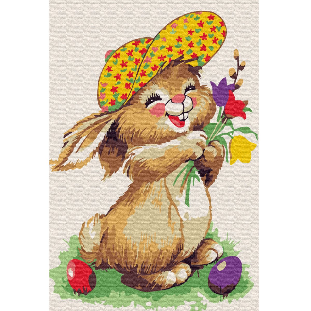 Зайчик с цветами для детей