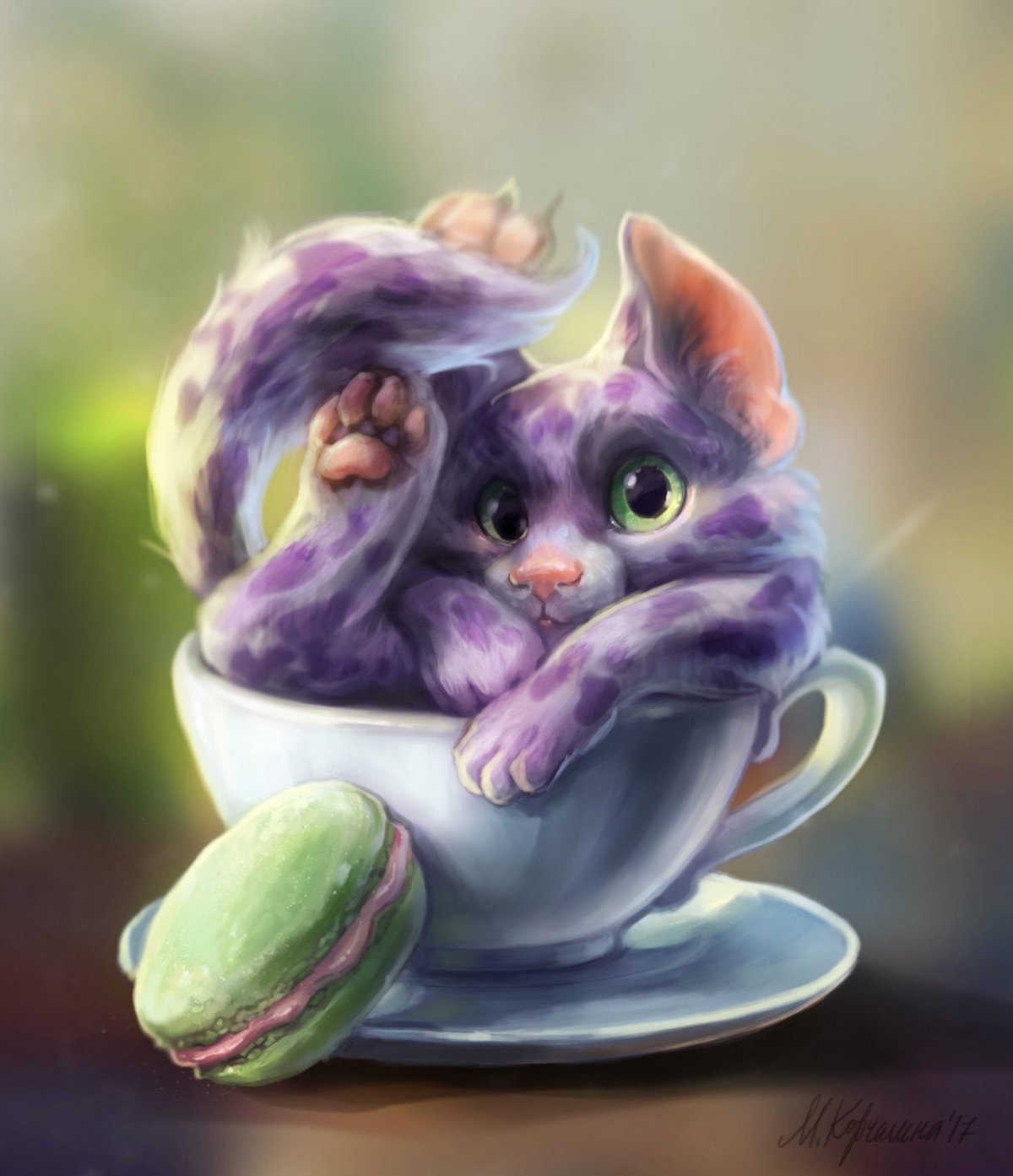 Милый котик арт