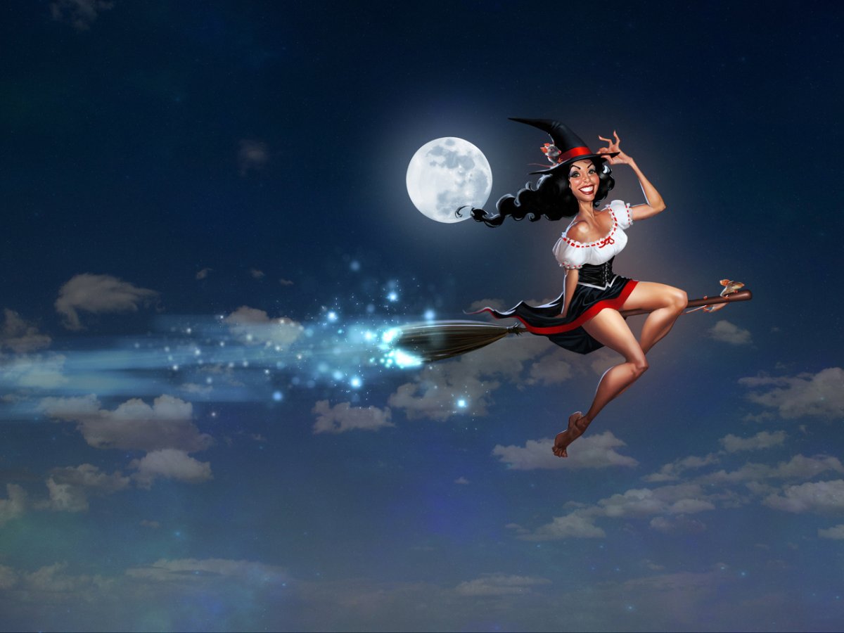 Девушка на метле