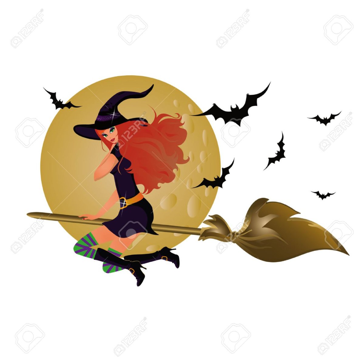 Сидит на метле