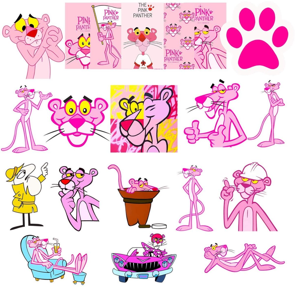 Наклейки розовая пантера