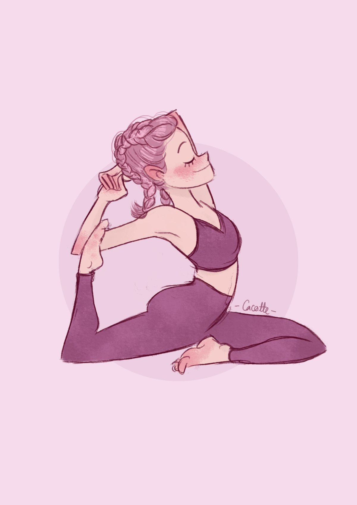 Аниме в позе йоги