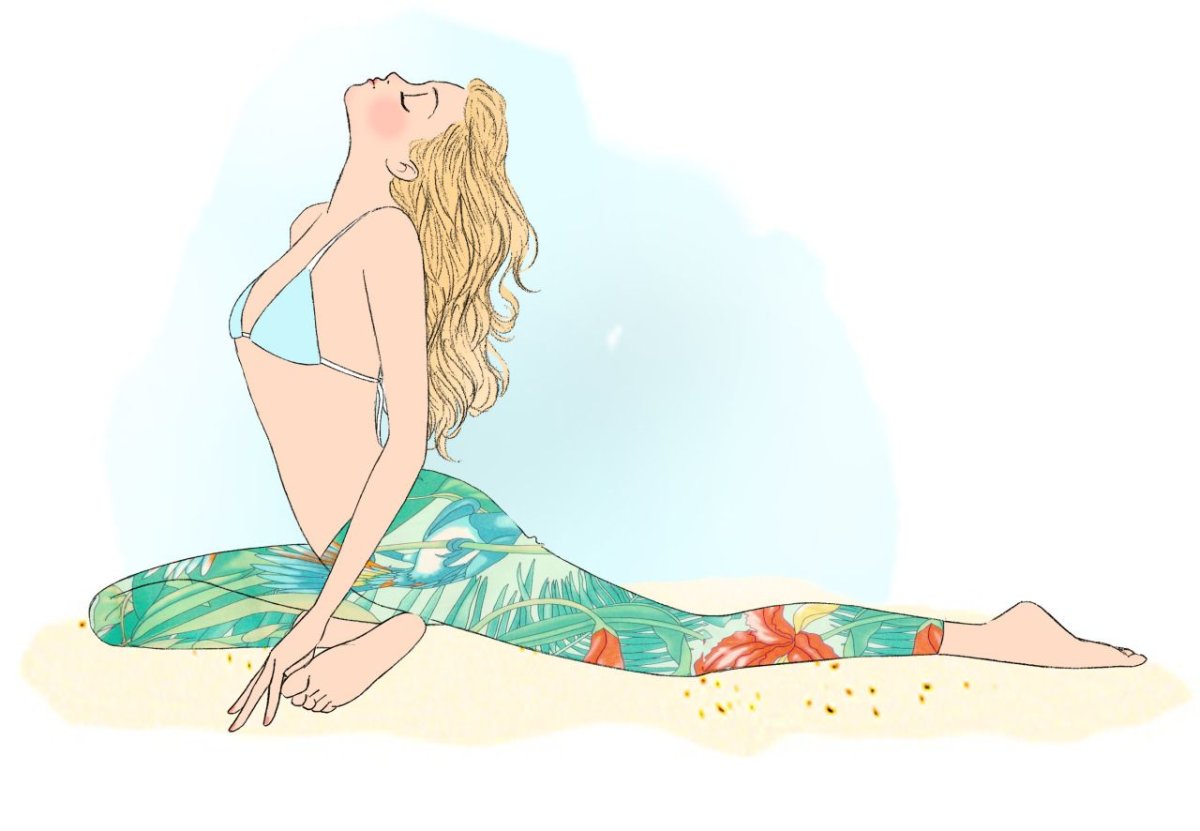 Женская йога в рисунках