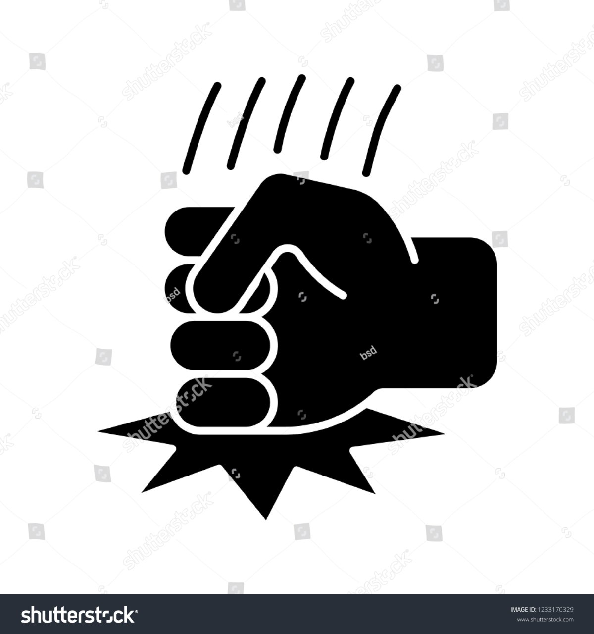 Пиктограмма кулак по столу