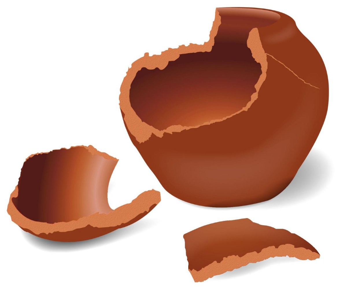 Разбитые глиняные горшки