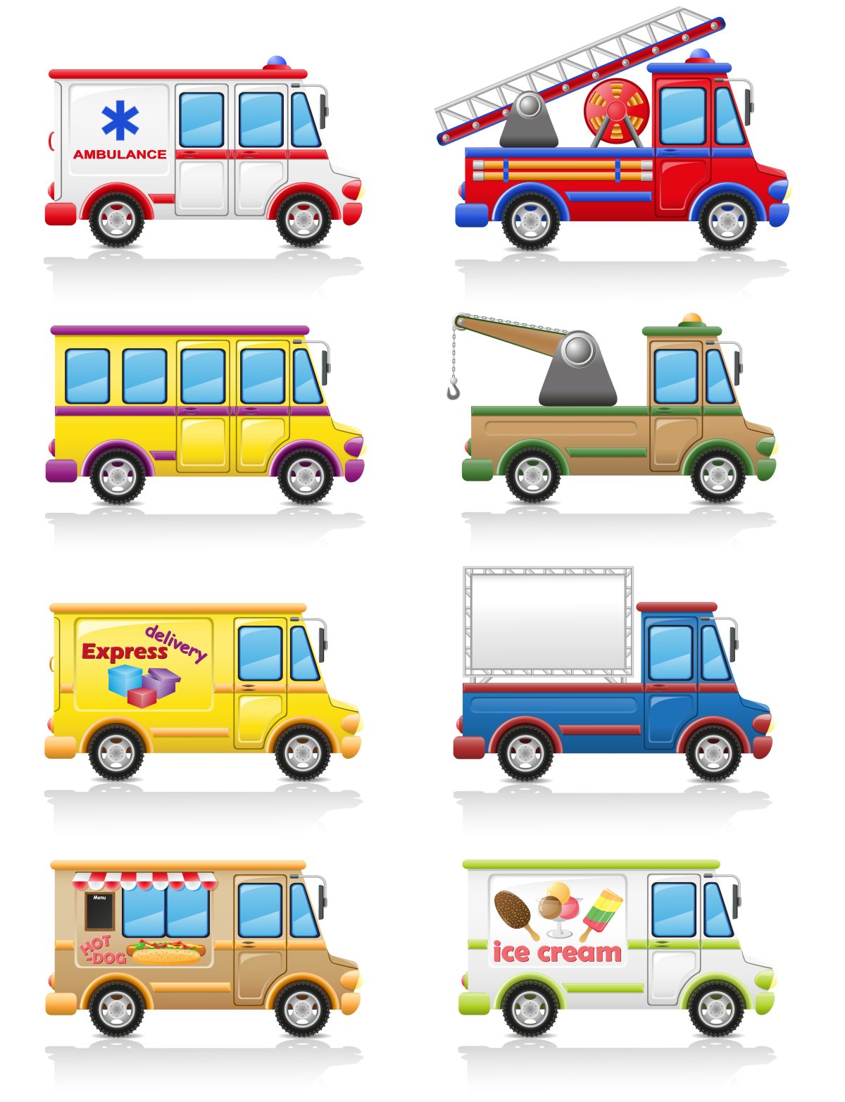 Специальный транспорт вектор