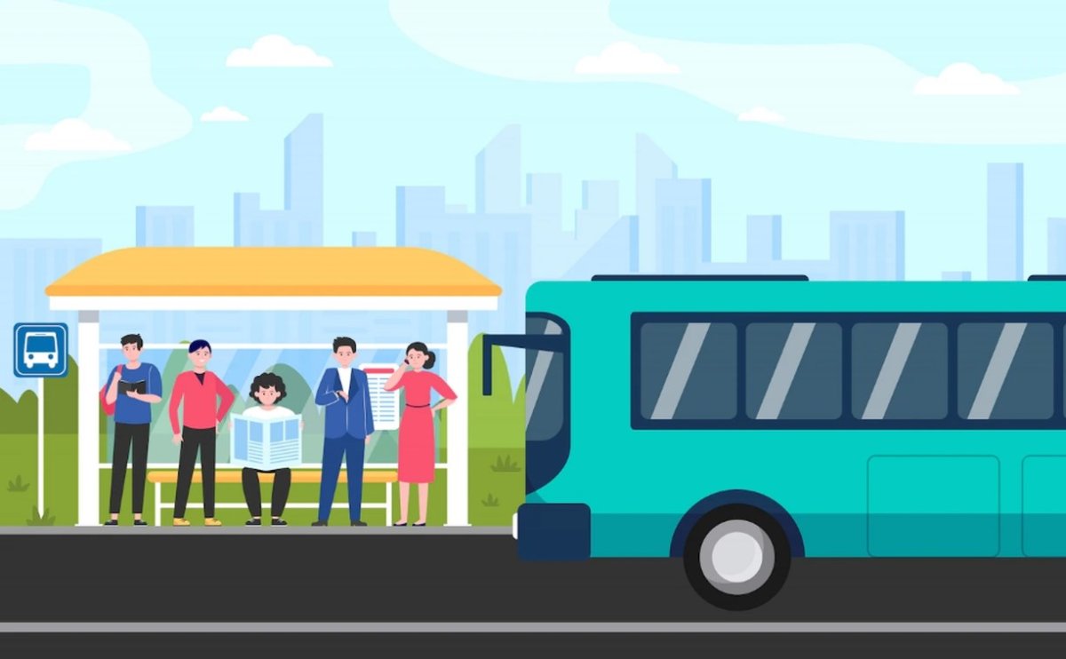 Общественный транспорт иллюстрация