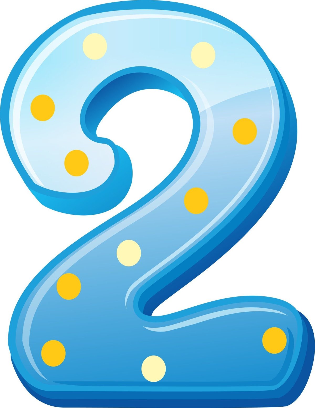 Цифра 2 голубая