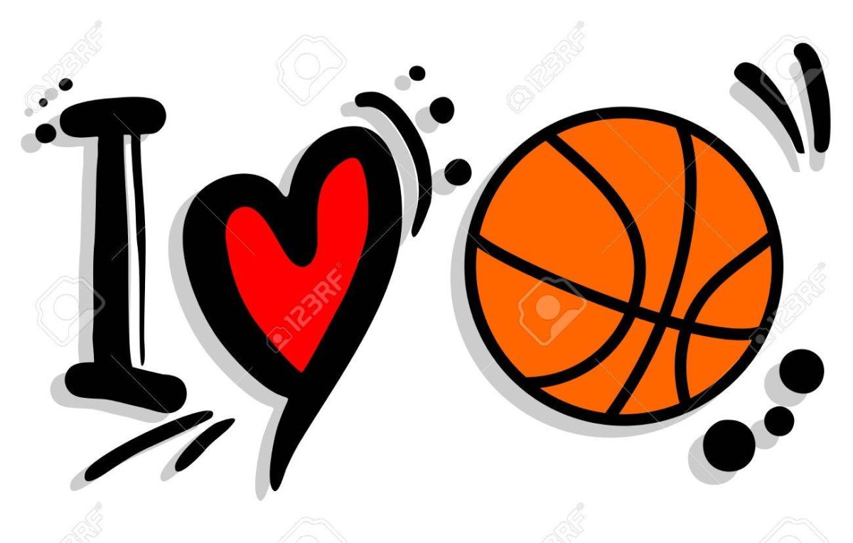 Любит баскетбол надпись