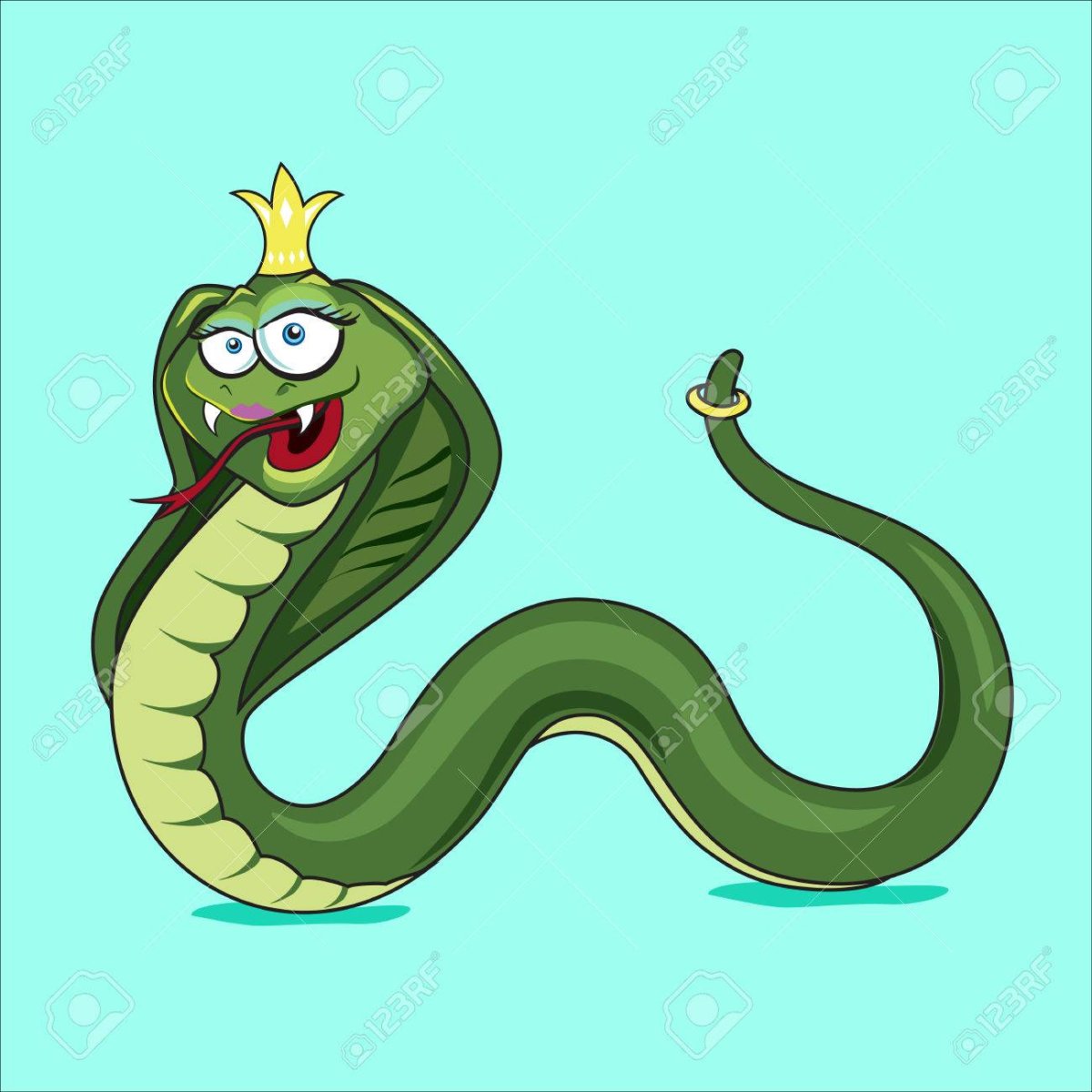 Змея с короной на голове