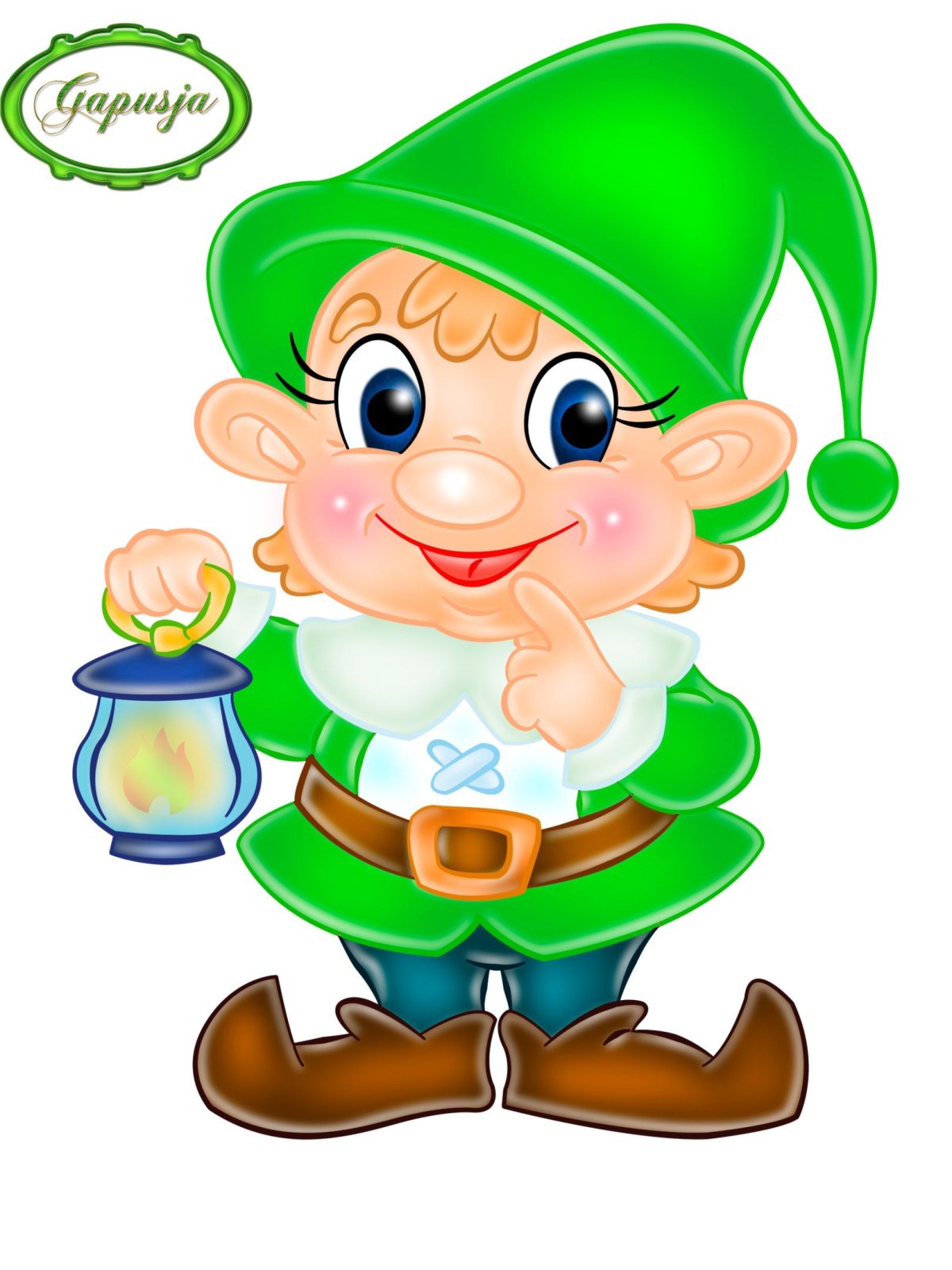 Гном в голубом колпаке