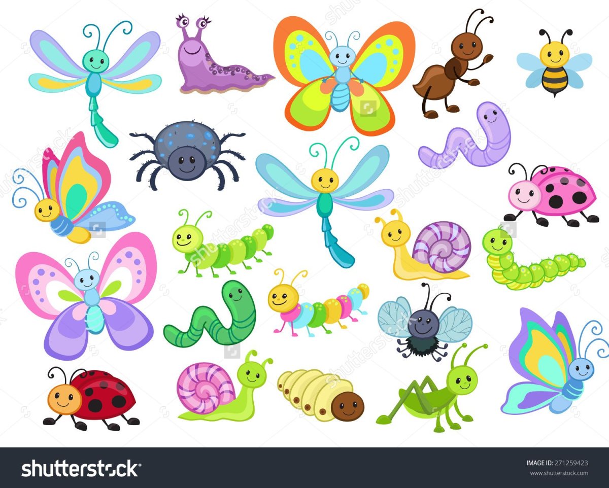 Насекомые для вырезания цветные