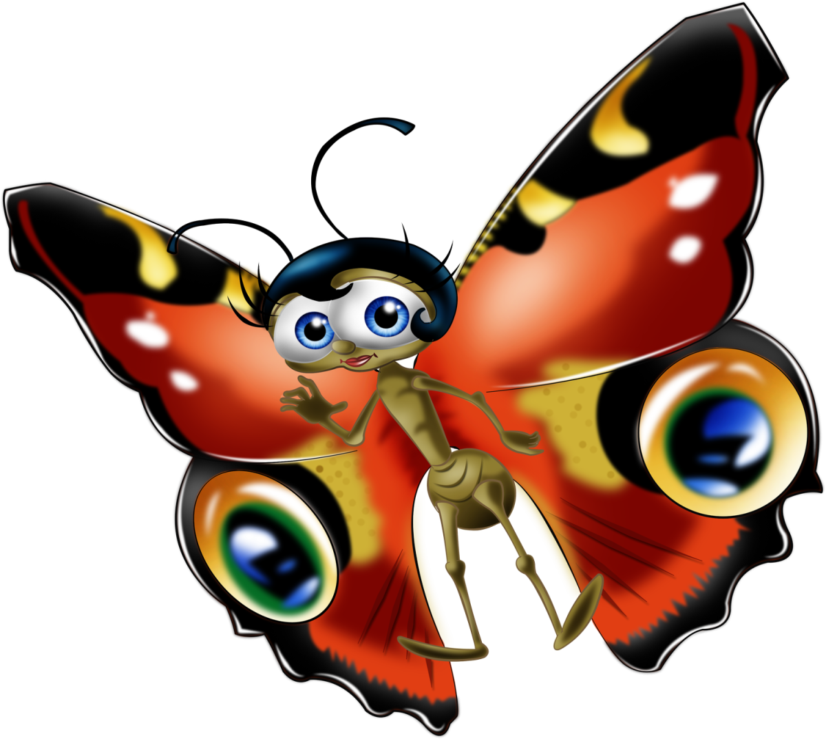 Сказочные бабочки на прозрачном фоне