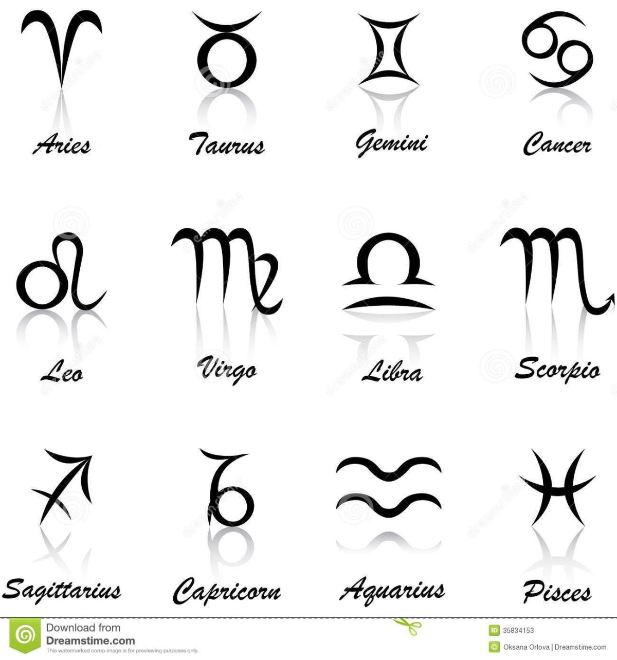 Маленькие тату знаков зодиака