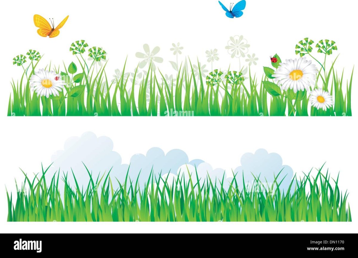 Трава с цветами для вырезания