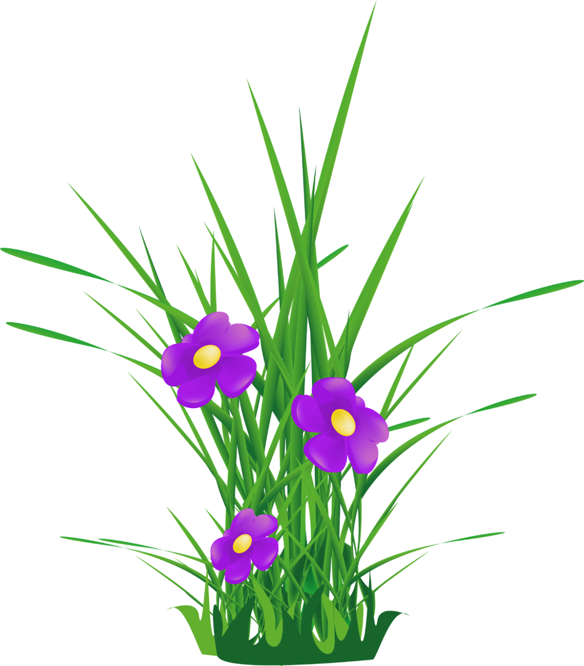 Травка с цветочками мультяшная