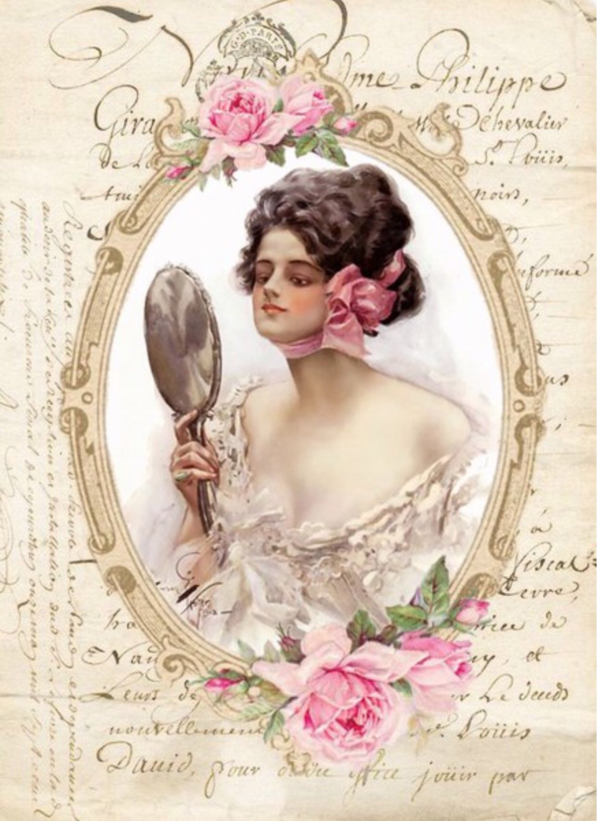 Винтажная открытка с портретом