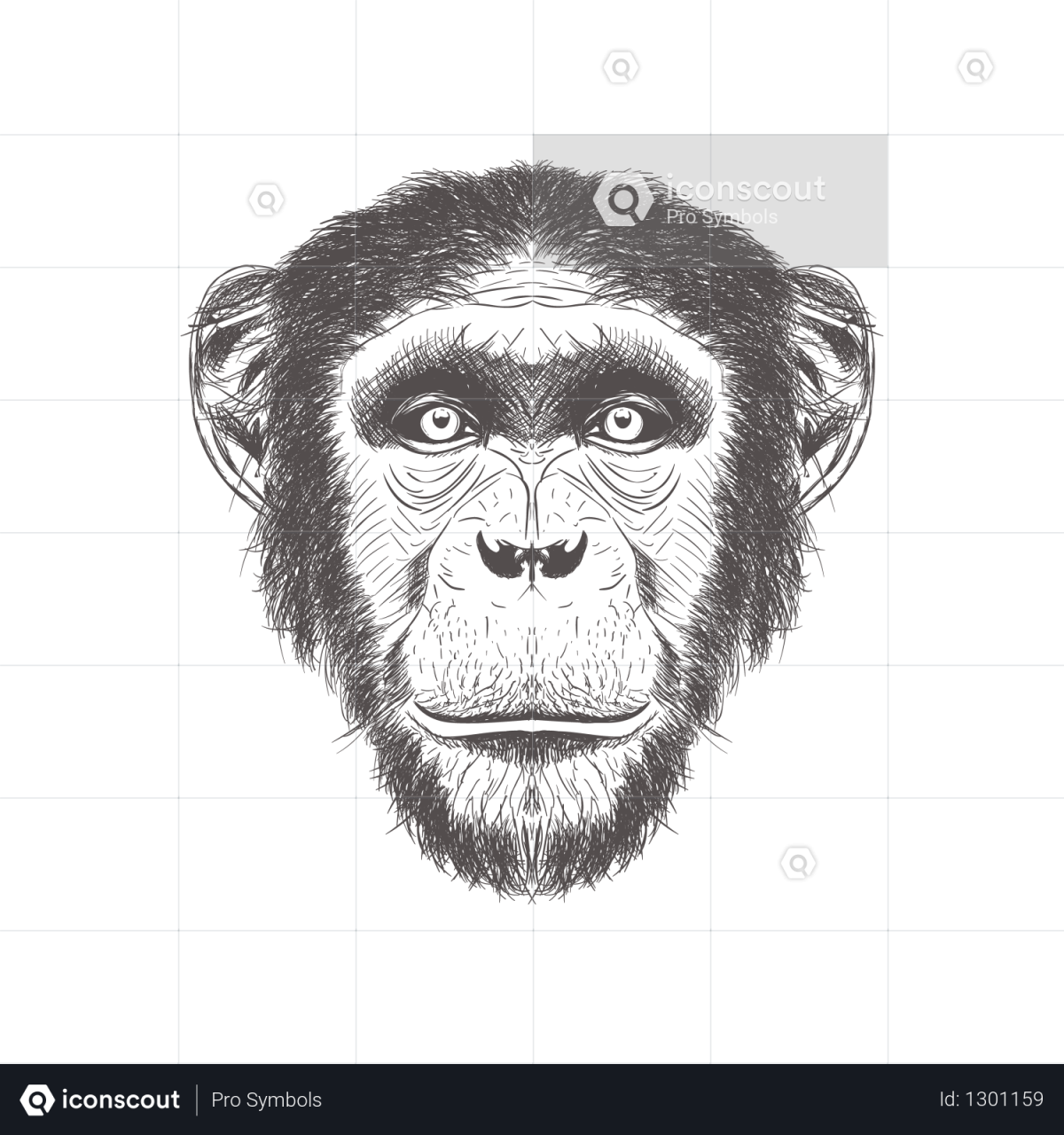 Мультяшная обезьяна на ветке