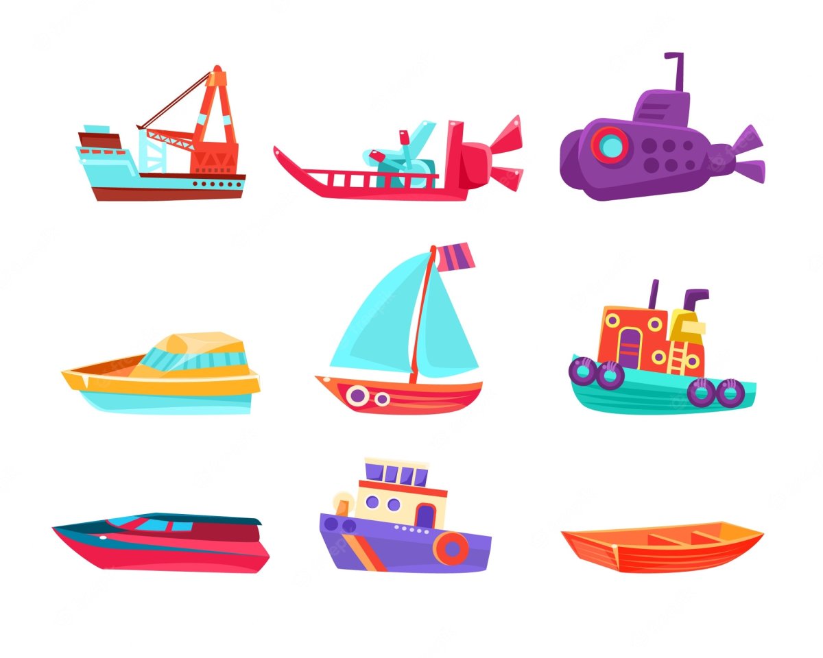 Набор кораблей и лодок Водный транспорт