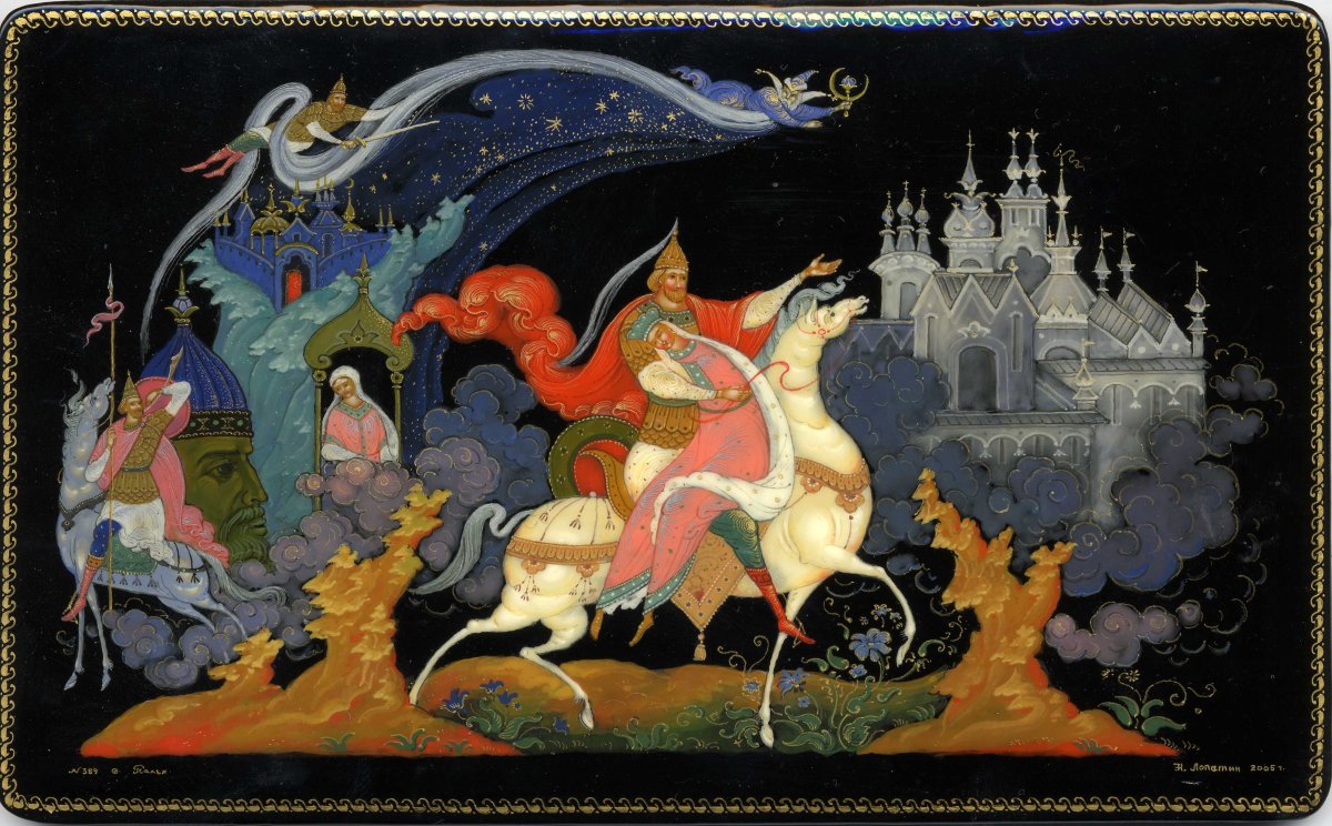 Палехская миниатюра сказки Пушкина