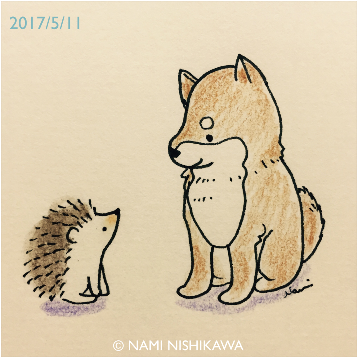 Ежик и лиса арт