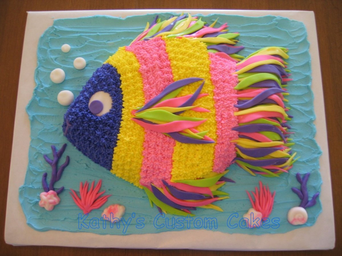 Кремовый торт для мужчины рыбака