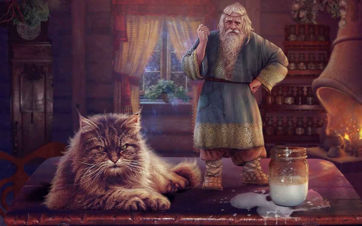 Картины кот и Домовой Алатырский Вячеслав