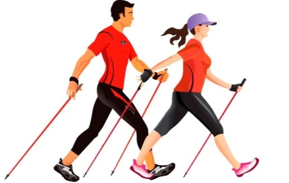 Скандинавская ходьба вектор