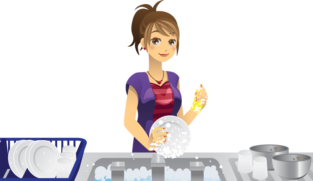 Картина мама моет посуду