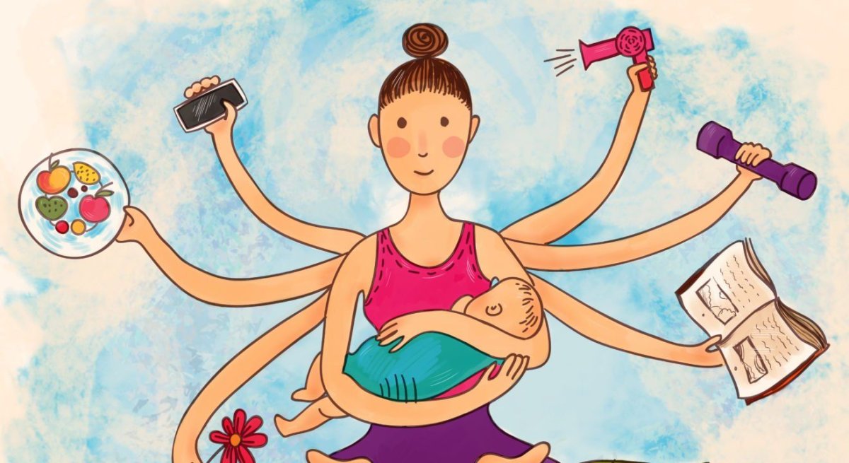 Мама в декрете многорукая