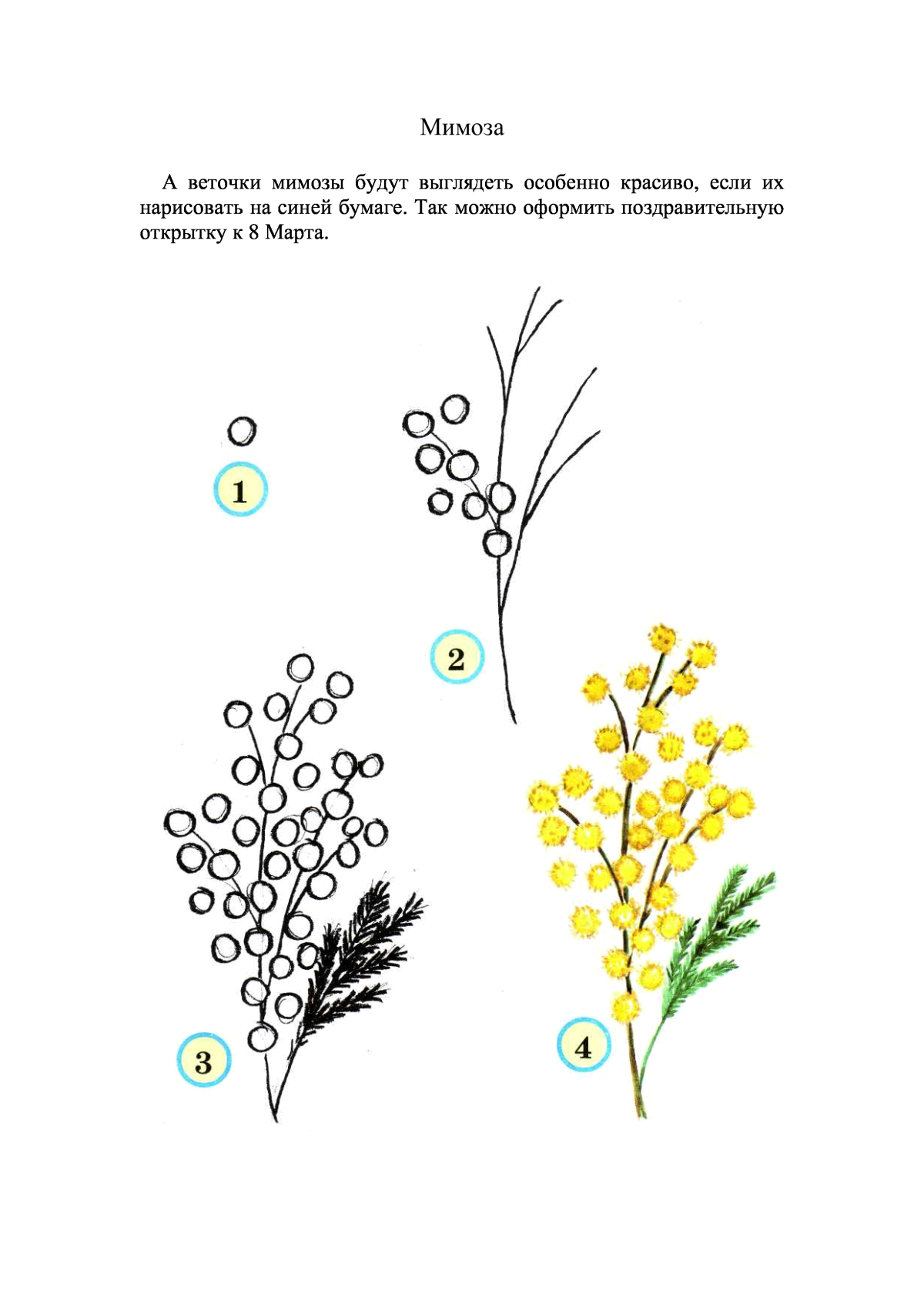Мимоза из салфеток
