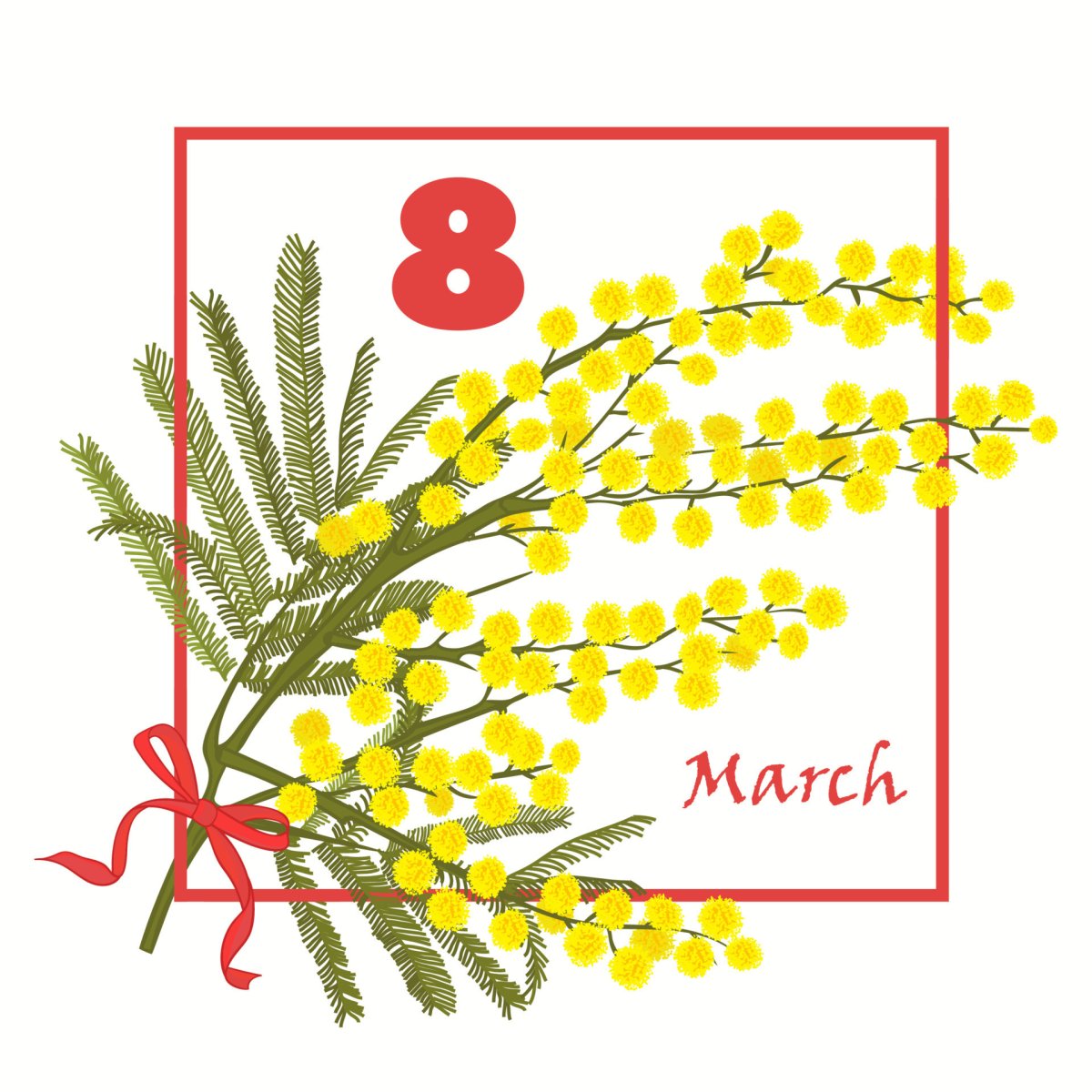 Мимоза открытка