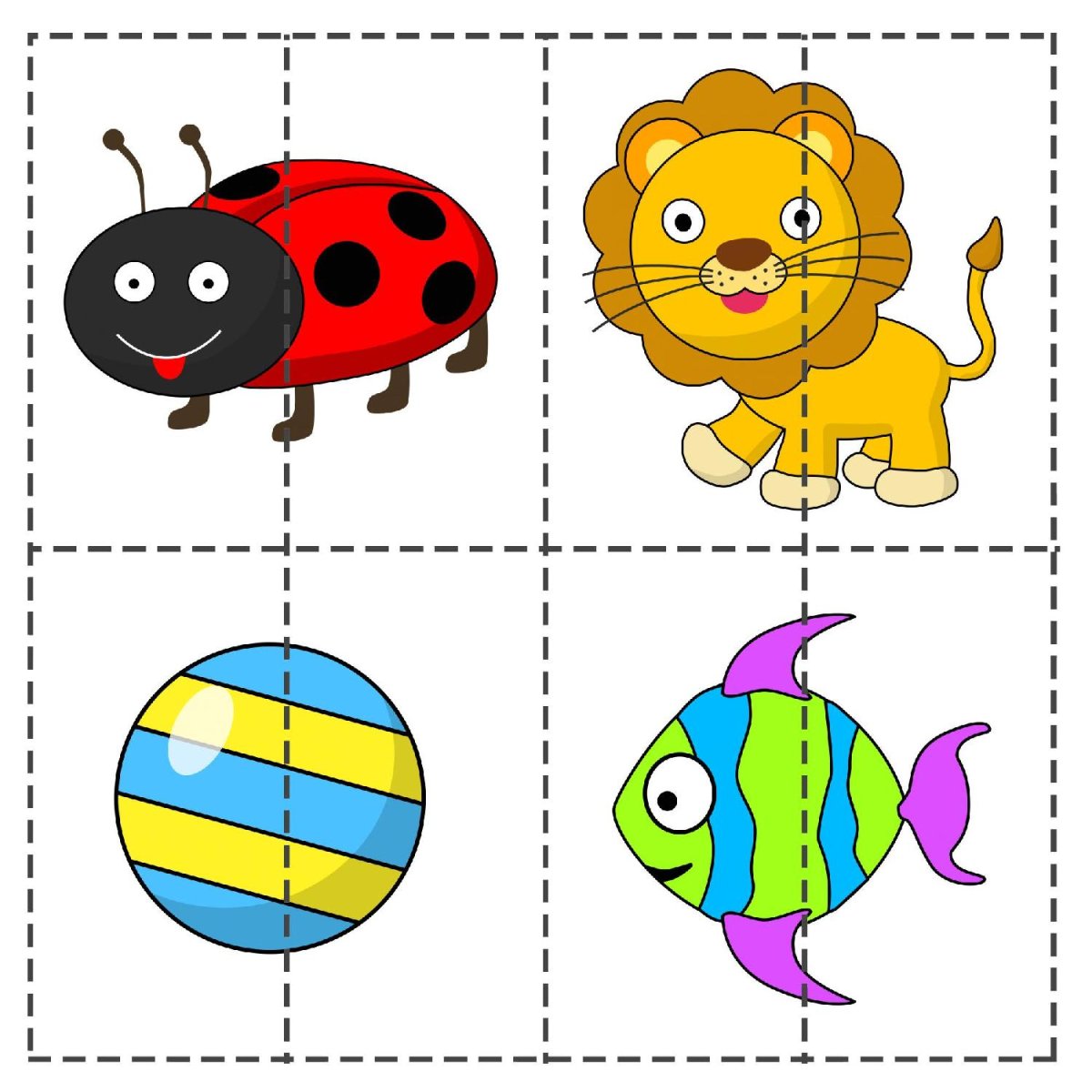 Игра разрезные картинки для детей 3-4 лет