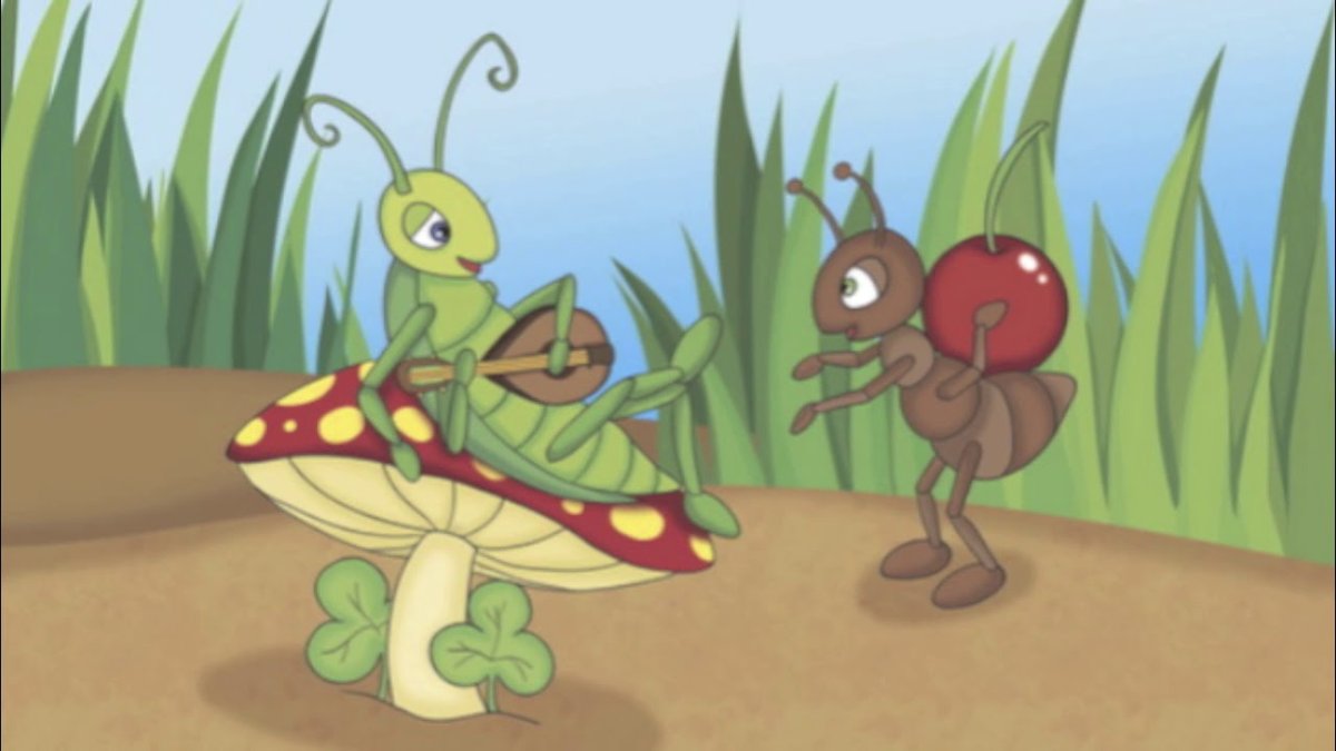 Кузнечик и муравей