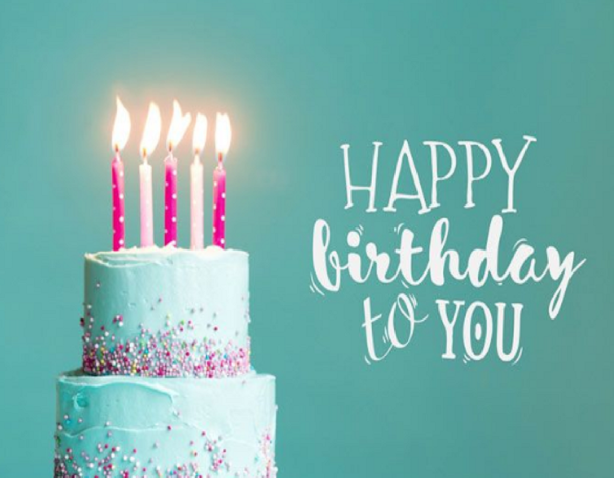 С днём рождения Акварельная открытка