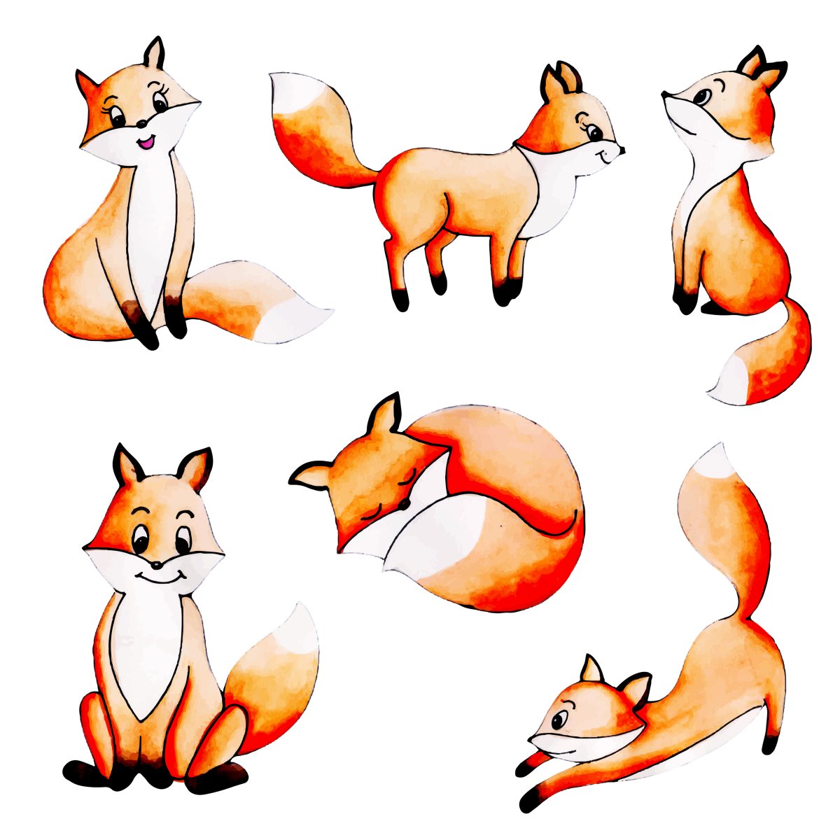 Мультяшные лисички
