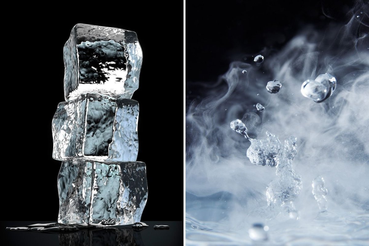 Лед вода пар