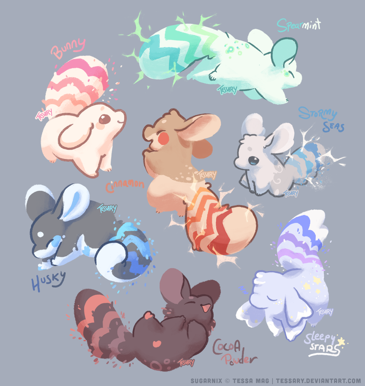 Стикеры милые магические животные