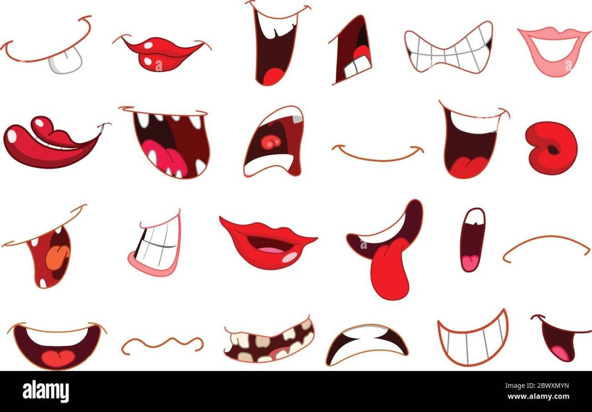 Смешной мультяшный рот