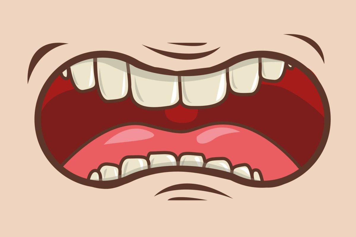 Кричащий рот мультяшный