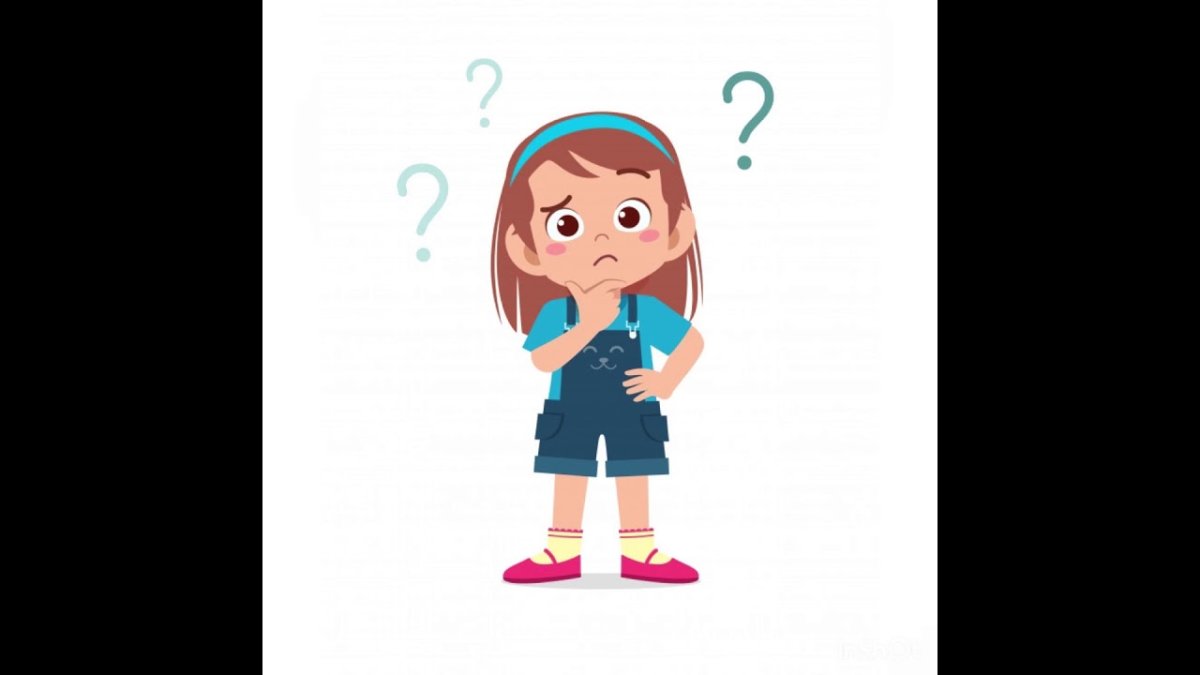 Мультяшная девочка думает