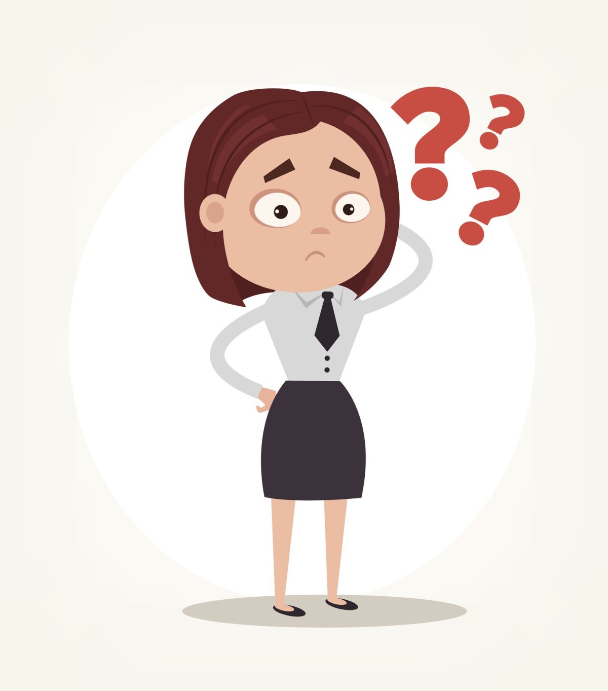 Задумчивая девочка мультяшная