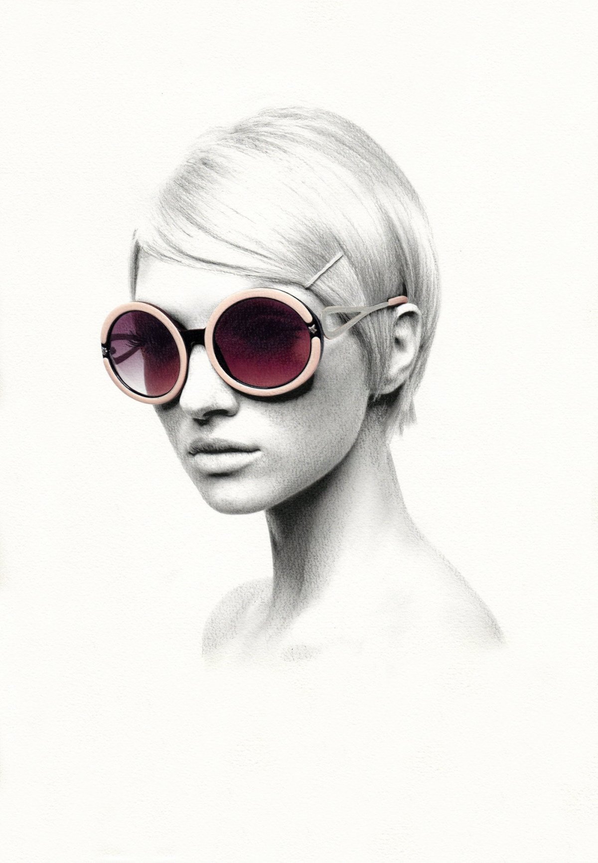 Девушка в очках рисунок