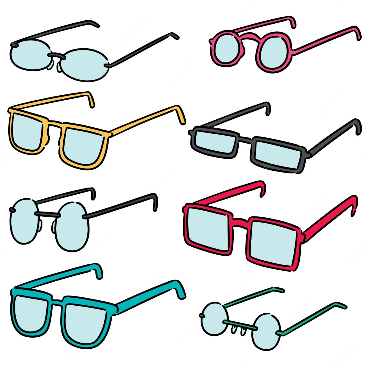 Квадратные очки рисунок