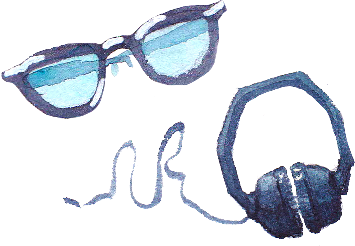 Солнечные очки акварель