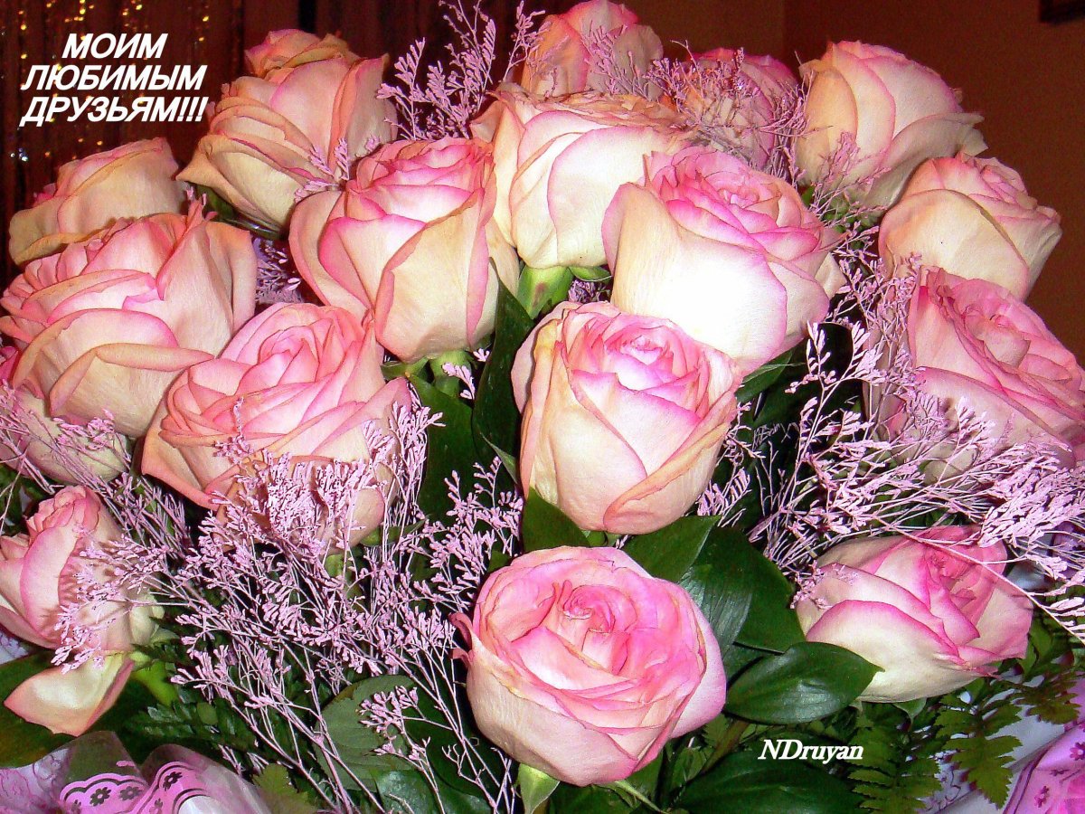 Открытки с днём рождения женщине с тортом и цветами и шампанским