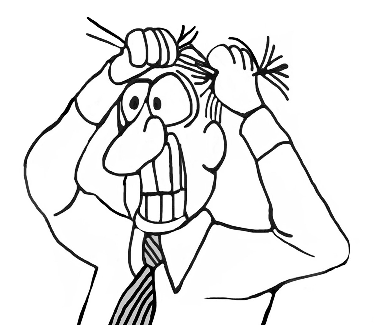 Рвет волосы на голове