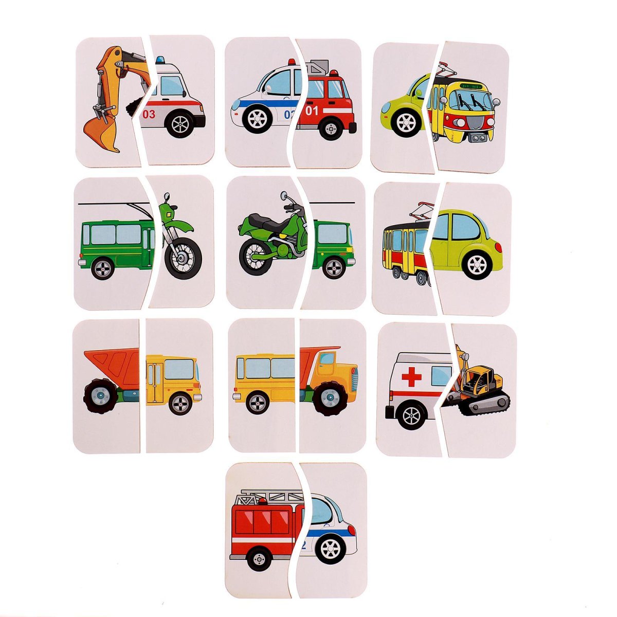 Тема транспорт картинки половинки