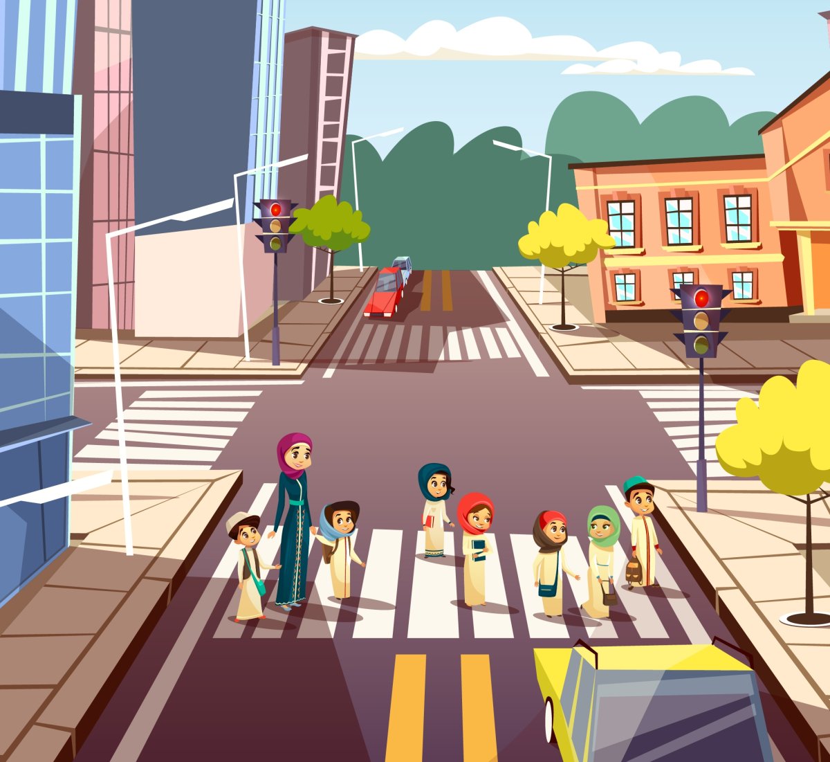 Мультяшная дорога в городе