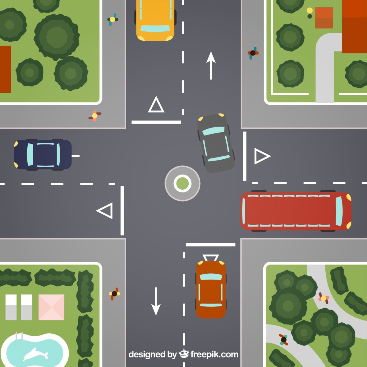 Перекресток вид сверху для детей